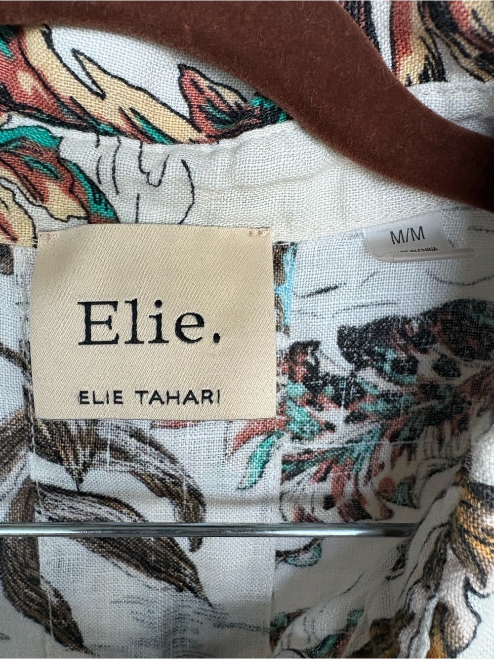 Elie Tahari 100% Linen Botanical Print Button-Down Shirt – Size M - Picture 3 of 8